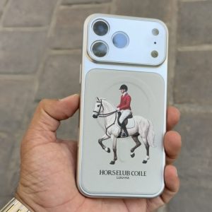 قاب آیفون Horse Plo  رنگ نقره ای