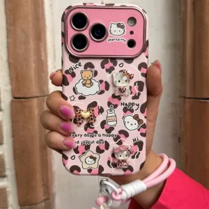 قاب آیفون pink kitty leopard