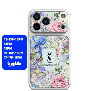 قاب آیفون YSL spring flowers (ابی)