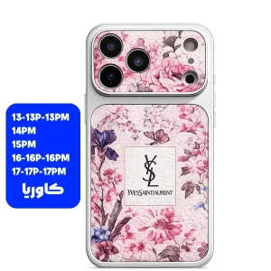 قاب آیفون YSL spring flowers (صورتی)